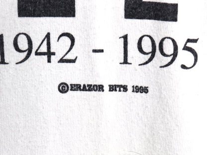 90s USA製 ★ グレイトフルデッド ジェリー ガルシア 追悼 プリント Tシャツ メンズ XL オールド 企業 パロディ イラスト ロック バンド 白
