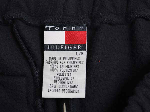 00s トミーヒルフィガー ポケット付き フリース パンツ メンズ L / 古着 オールド ヘビーウェイト ストレート イージーパンツ ゆったり 紺 