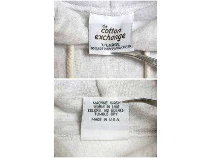 90s USA製 プリント スウェット フード パーカー メンズ XL / オールド リバース タイプ トレーナー プルオーバー 裏起毛 大きいサイズ 灰