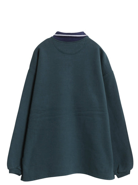 90s USA製 ラッセル ハーフジップ スウェット メンズ XL / オールド トレーナー ポロシャツ タイプ 裏起毛 ツートン ボックス 大きいサイズ