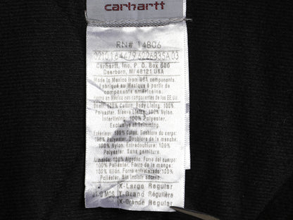 US企画 カーハート アクティブ ジャケット メンズ XL ワーク ダック フード パーカー 中綿 キルティング ライナー ブルゾン モス グリーン