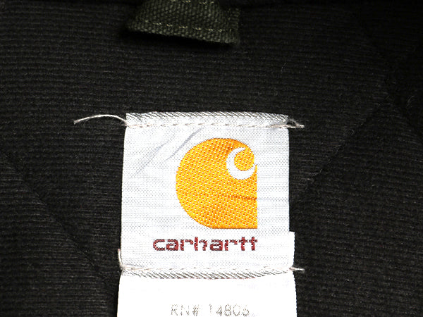 US企画 カーハート アクティブ ジャケット メンズ XL ワーク ダック フード パーカー 中綿 キルティング ライナー ブルゾン モス グリーン