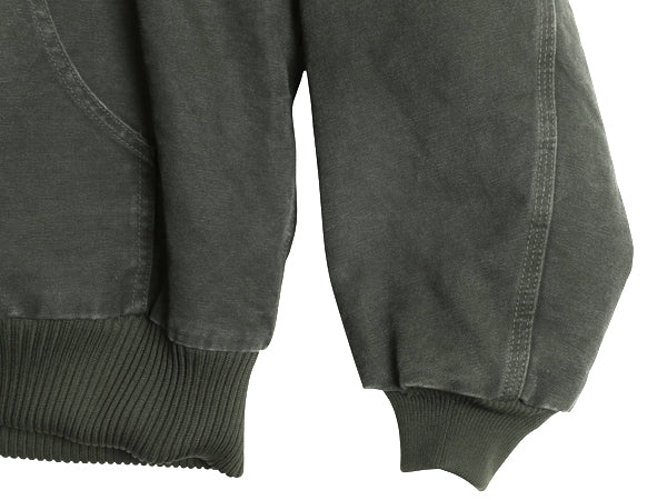 US企画 カーハート アクティブ ジャケット メンズ XL ワーク ダック フード パーカー 中綿 キルティング ライナー ブルゾン モス グリーン