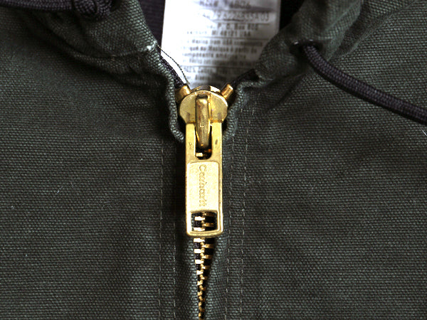 US企画 カーハート アクティブ ジャケット メンズ XL ワーク ダック フード パーカー 中綿 キルティング ライナー ブルゾン モス グリーン