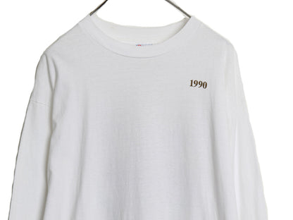 90s USA製 両面 プリント 長袖 Tシャツ メンズ XL オールド ロンT ロングTシャツ イラスト ヘビーウェイト シングルステッチ 大きいサイズ