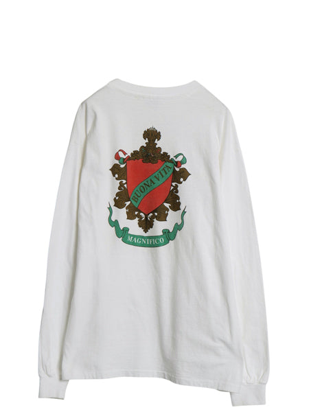 90s USA製 両面 プリント 長袖 Tシャツ メンズ XL オールド ロンT ロングTシャツ イラスト ヘビーウェイト シングルステッチ 大きいサイズ