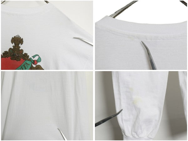 90s USA製 両面 プリント 長袖 Tシャツ メンズ XL オールド ロンT ロングTシャツ イラスト ヘビーウェイト シングルステッチ 大きいサイズ