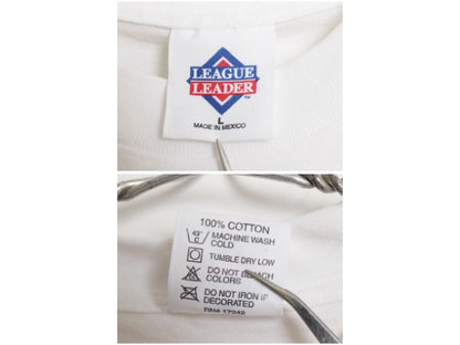 90s ブルズ イラスト プリント ノースリーブ Tシャツ メンズ L / オールド NBA オフィシャル バスケ タンクトップ コットン カットソー 白