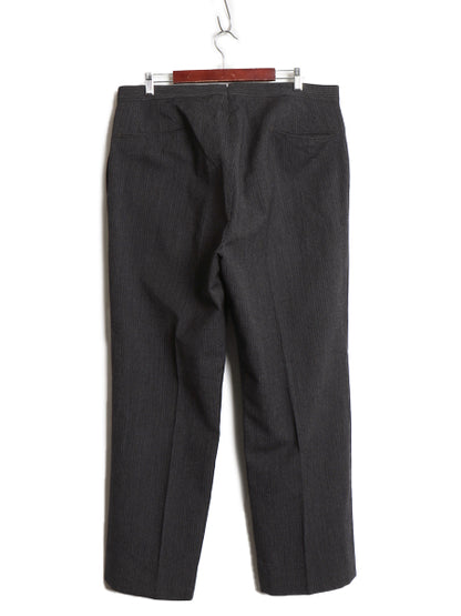 30s 40s ★ コール スラックス 実寸 37 30 程 古着 ヴィンテージ ストライプ ウール パンツ サスペンダー ボタンフライ ワイド ストレート