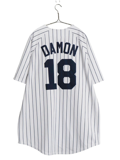 ヤンキース ベースボール シャツ メンズ XL / MLB オフィシャル マジェスティック 大リーグ ユニフォーム 大きいサイズ 重ね着 半袖シャツ