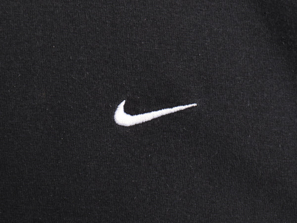 00s ナイキ スモール スモール スウッシュ 刺繍 半袖Tシャツ メンズ XL / オールド ヘビーウェイト コットン ワンポイント 大きいサイズ 黒