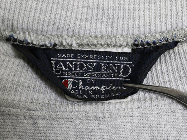 80s USA製 ★ チャンピオン ランズエンド 別注 リバースウィーブ スウェット レディース M メンズ S / ヴィンテージ トレーナー 目無し 灰
