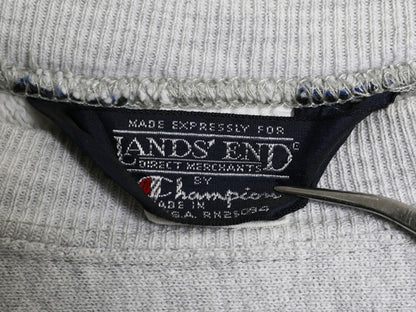 80s USA製 ★ チャンピオン ランズエンド 別注 リバースウィーブ スウェット レディース M メンズ S / ヴィンテージ トレーナー 目無し 灰