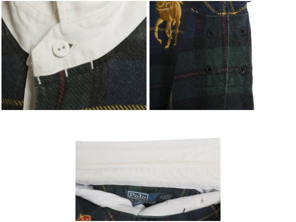 ビッグポニー ポロ ラルフローレン チェック 長袖 ラガーシャツ メンズ M / 古着 ラグビー 長袖シャツ ポロシャツ カットソー マルチカラー