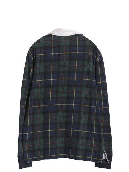 ビッグポニー ポロ ラルフローレン チェック 長袖 ラガーシャツ メンズ M / 古着 ラグビー 長袖シャツ ポロシャツ カットソー マルチカラー