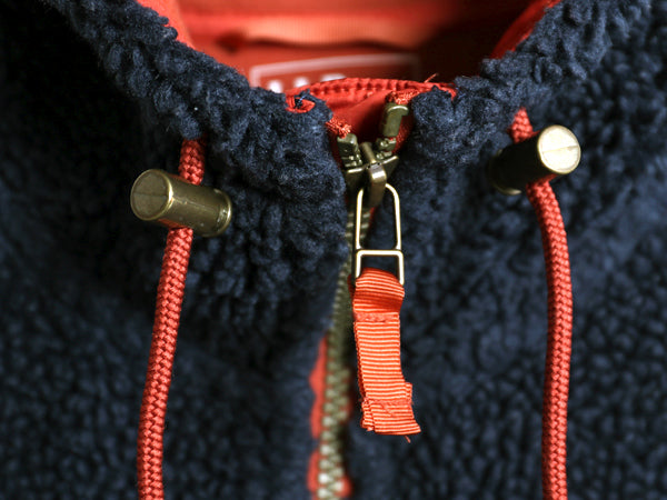 エルエルビーン マウンテン パイル フリース コート レディース L 古着 アウトドア ボア フード パーカー ジャケット フルジップ ロング 紺