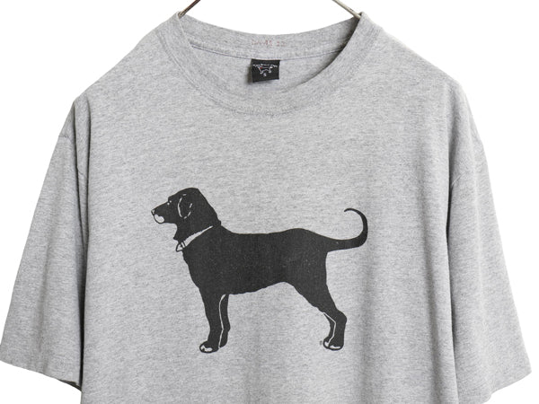 00s USA製 The Black Dog ドッグ イラスト プリント Tシャツ メンズ レディース S オールド アニマル キャラクター グラフィック シンプル