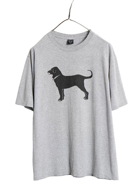 00s USA製 The Black Dog ドッグ イラスト プリント Tシャツ メンズ レディース S オールド アニマル キャラクター グラフィック シンプル