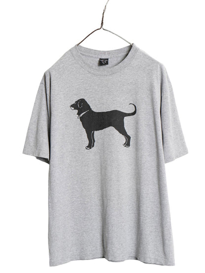 00s USA製 The Black Dog ドッグ イラスト プリント Tシャツ メンズ レディース S オールド アニマル キャラクター グラフィック シンプル