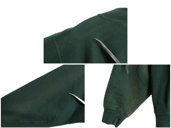 90s ★ チャンピオン リバースウィーブ スナップ カーディガン メンズ L 程 スウェット トレーナー 裏起毛 ポケット付き 前開き 目付き 緑