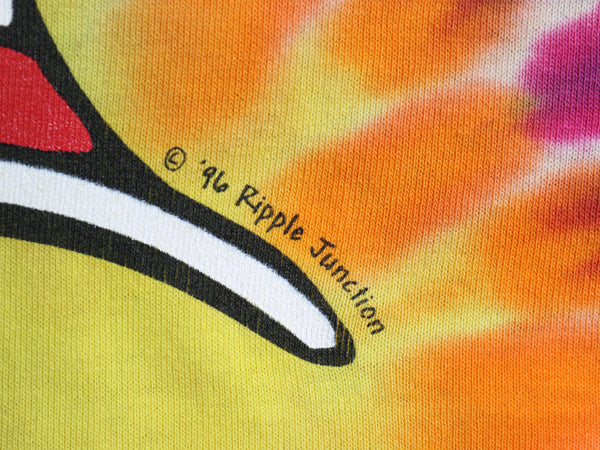 90s USA製 スマイル イラスト 両面 プリント タイダイ Tシャツ メンズ XL / 古着 オールド キャラクター グラフィック アート ニコちゃん 