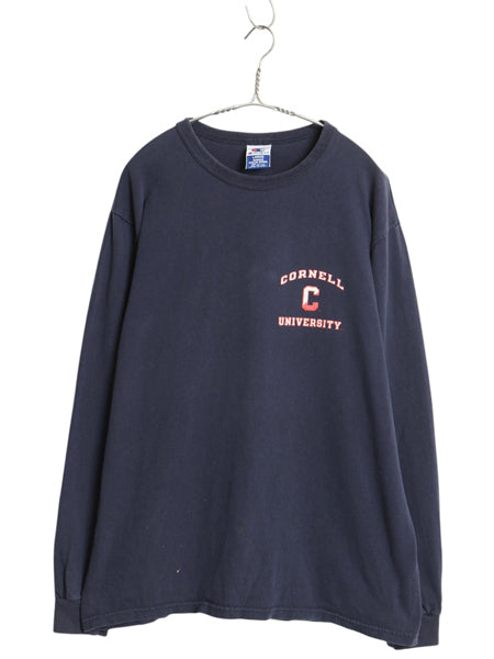 00s USA製 チャンピオン 3段 カレッジ プリント 長袖 Tシャツ メンズ L / オールド ヘビーウェイト コットン ロンT ロングスリーブ 目付き