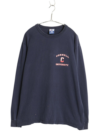 00s USA製 チャンピオン 3段 カレッジ プリント 長袖 Tシャツ メンズ L / オールド ヘビーウェイト コットン ロンT ロングスリーブ 目付き