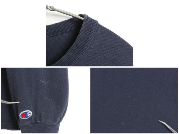 00s USA製 チャンピオン 3段 カレッジ プリント 長袖 Tシャツ メンズ L / オールド ヘビーウェイト コットン ロンT ロングスリーブ 目付き