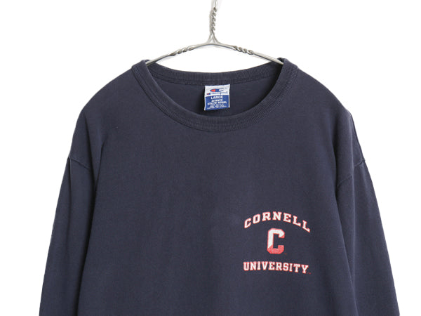 00s USA製 チャンピオン 3段 カレッジ プリント 長袖 Tシャツ メンズ L / オールド ヘビーウェイト コットン ロンT ロングスリーブ 目付き