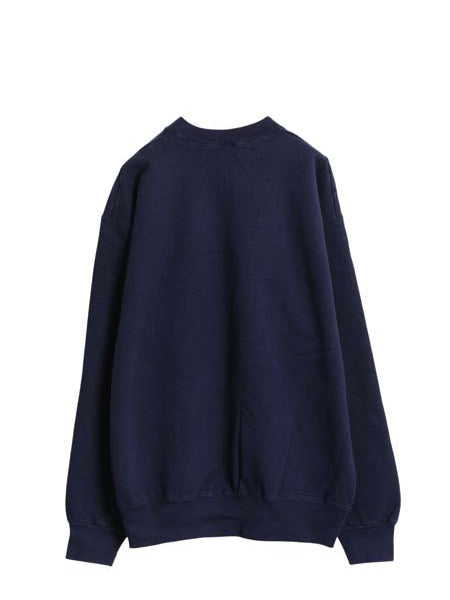 90s USA製 ロゴ刺繍 スウェット メンズ XL / トレーナー 裏起毛 ワンポイント 大きいサイズ ヘビーウェイト クルーネック 企業物 ネイビー