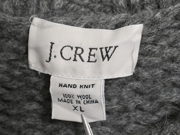00s ジェイクルー ボーダー ニット セーター メンズ XL / オールド ウール 手編み ハンドメイド 大きいサイズ ローゲージ シンプル 旧タグ