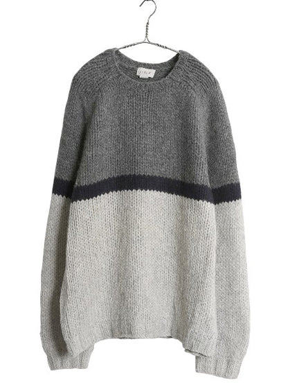 00s ジェイクルー ボーダー ニット セーター メンズ XL / オールド ウール 手編み ハンドメイド 大きいサイズ ローゲージ シンプル 旧タグ