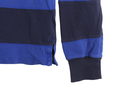 00s ポロ ラルフローレン フード付き ボーダー 鹿の子 ポロシャツ メンズ M / オールド パーカー プルオーバー ラガーシャツ タイプ 青 紺