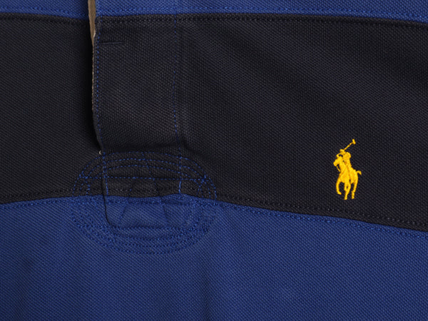 00s ポロ ラルフローレン フード付き ボーダー 鹿の子 ポロシャツ メンズ M / オールド パーカー プルオーバー ラガーシャツ タイプ 青 紺