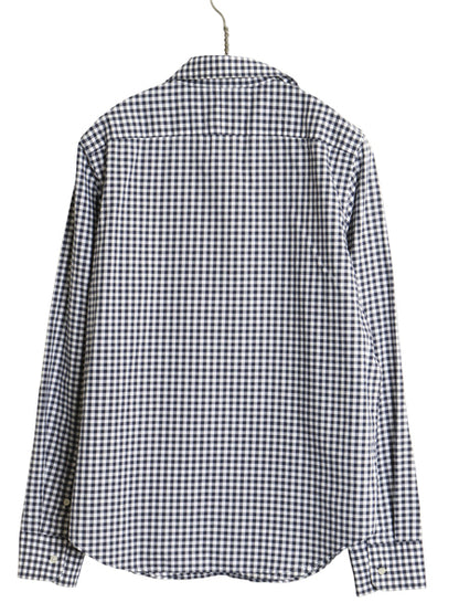 00s ローレン ラルフローレン ギンガムチェック 長袖 シャツ レディース M オールド ポロ ノーアイロン ブラウス ワンポイント カジュアル