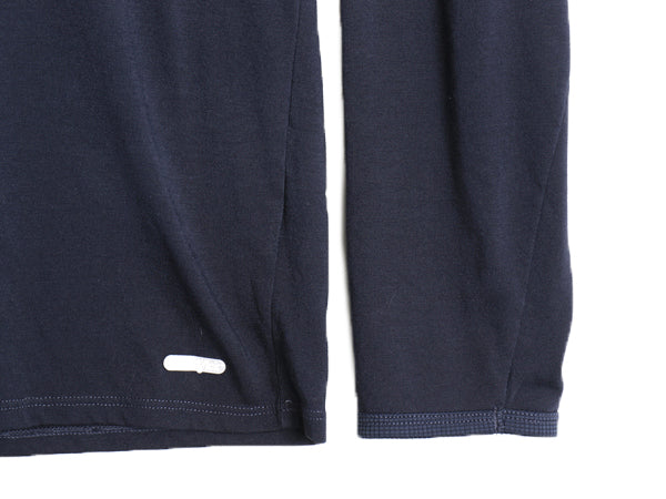 ノースフェイス ロゴ プリント 長袖 Tシャツ メンズ L アウトドア ロンT ロングスリーブ カットソー インナー ストレッチ ワンポイント 紺