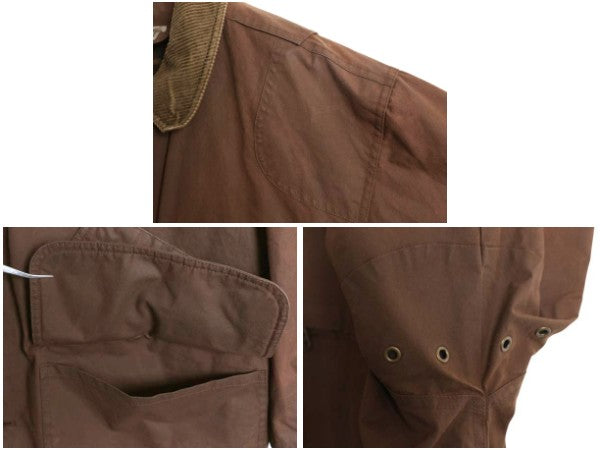 エルエルビーン オイルド ハンティング ジャケット メンズ L カバーオール コットン キャンバス ハーフ コート チェック 中綿 ライナー付き