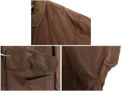 エルエルビーン オイルド ハンティング ジャケット メンズ L カバーオール コットン キャンバス ハーフ コート チェック 中綿 ライナー付き