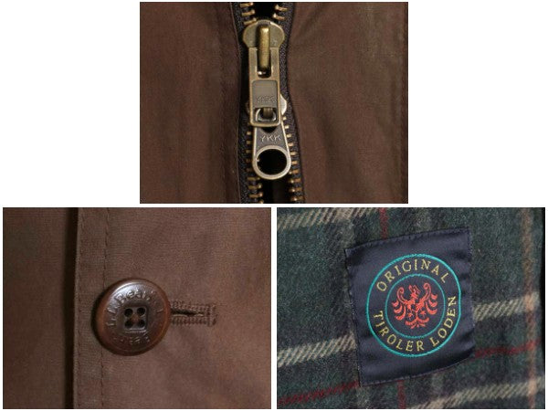 エルエルビーン オイルド ハンティング ジャケット メンズ L カバーオール コットン キャンバス ハーフ コート チェック 中綿 ライナー付き