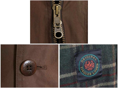 エルエルビーン オイルド ハンティング ジャケット メンズ L カバーオール コットン キャンバス ハーフ コート チェック 中綿 ライナー付き