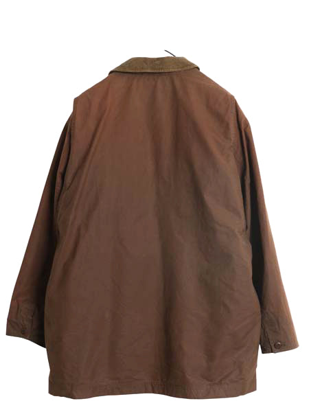 エルエルビーン オイルド ハンティング ジャケット メンズ L カバーオール コットン キャンバス ハーフ コート チェック 中綿 ライナー付き