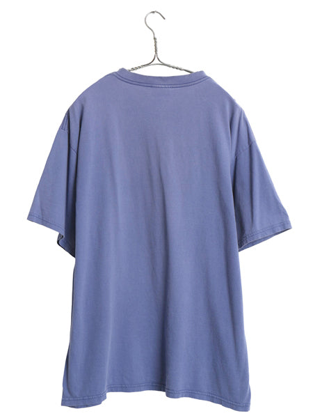 00s ナイキ ロゴ 刺繍 半袖 Tシャツ メンズ M / オールド ワンポイント ヘビーウェイト コットン カットソー シンプル クルーネック ブルー