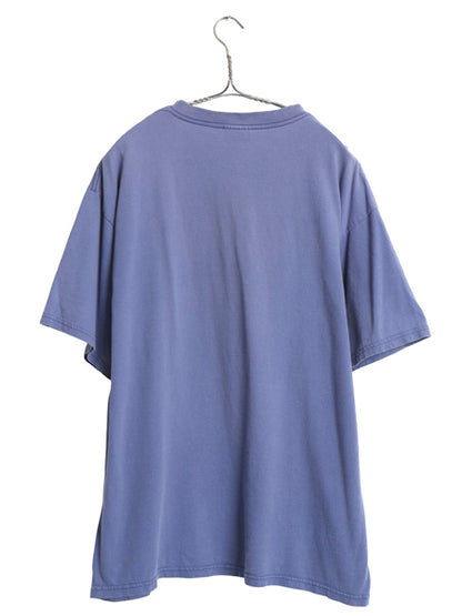 00s ナイキ ロゴ 刺繍 半袖 Tシャツ メンズ M / オールド ワンポイント ヘビーウェイト コットン カットソー シンプル クルーネック ブルー