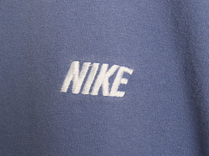 00s ナイキ ロゴ 刺繍 半袖 Tシャツ メンズ M / オールド ワンポイント ヘビーウェイト コットン カットソー シンプル クルーネック ブルー
