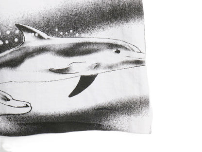 80s USA製 イルカ オールオーバー プリント Tシャツ メンズ XL ヴィンテージ アート グラフィック 総柄 シングルステッチ 白 大きいサイズ
