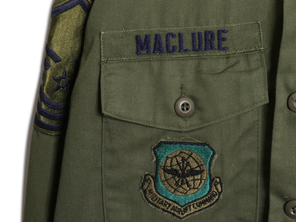 デッドストック 80s 米軍実物 US AIR FORCE ユーティリティ シャツ M / 81年製 ヴィンテージ 軍物 ミリタリー アーミー OG507 フルパッチ