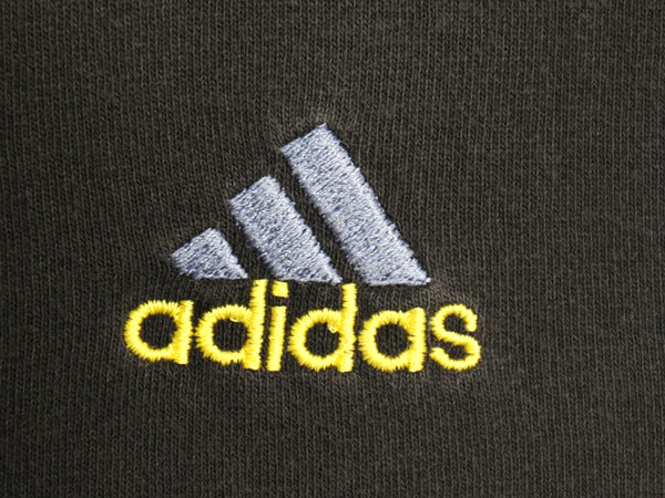 90s USA製 アディダス パフォーマンス ロゴ 刺繍 半袖 Tシャツ メンズ XL オールド ヘビーウェイト コットン ワンポイント 大きいサイズ 黒