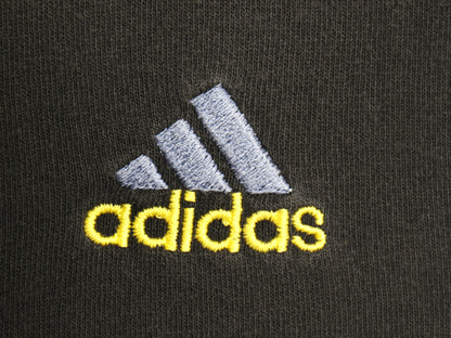 90s USA製 アディダス パフォーマンス ロゴ 刺繍 半袖 Tシャツ メンズ XL オールド ヘビーウェイト コットン ワンポイント 大きいサイズ 黒
