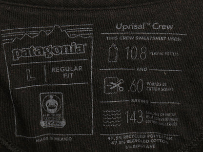 パタゴニア ワンポイント クルーネック スウェット メンズ L 19年製 アウトドア トレーナー 裏起毛 ストレッチ ミドルウェイト シンプル 黒