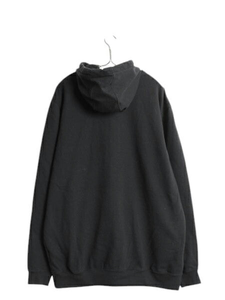 カーハート スウェット フード パーカー メンズ L / 古着 CARHARTT トレーナー ミッドウェイト プルオーバー 裏起毛 ワンポイント ブラック